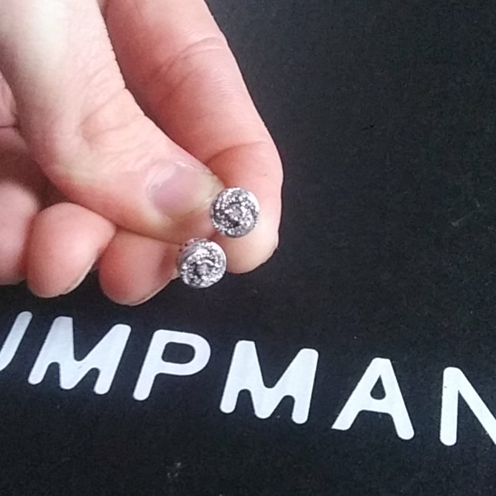 Diamond/silver ear rings